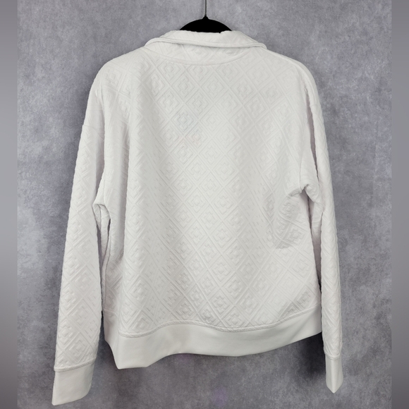 Tommy Bahama |‎ Quilted Mock Neck Sweatshirt Sz L White Everyday Active - Picture 4 of 10